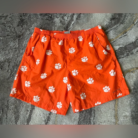 Columbia PFG Clemson Tigers Shorts Mens XL Swim Trunks Board Orange Football - Picture 1 of 7